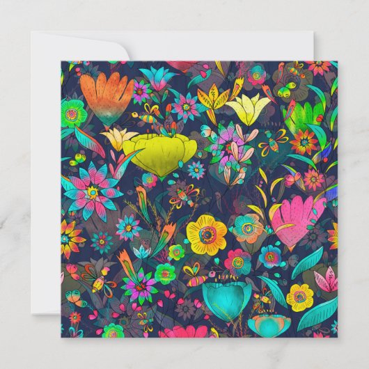 Colorful botanical pattern bedankkaart (Voorkant)