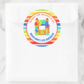 Colorful Bounce House Party Ronde Sticker (Tas)