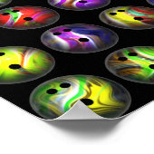 Colorful Bowling Balls Poster (Hoek)