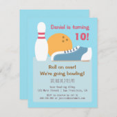 Colorful Bowling Birthday Party uitnodigingen (Voorkant / Achterkant)