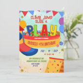 Colorful Boy Indoor Playground Birthday Invitation (Debout devant)