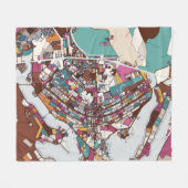 Colorful Brasilia Map Fleece Deken (Voorkant (Horizontaal))