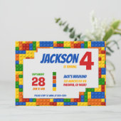 Colorful Bricks Building Blocks Birthday Kaart (Staand voorkant)