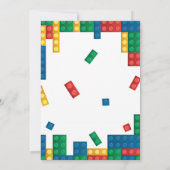 Colorful Bricks Building Blocks Birthday Party Kaart (Achterkant)