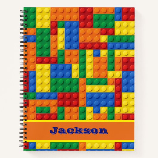 Colorful Bricks Building Blocks | Gepersonaliseerd Notitieboek (Voorkant)