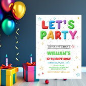 Colorful Bright Birthday Party Invitation