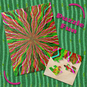 Colorful Bright Burst Challenger Retro Puzzle