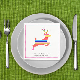 Colorful Bright Modern Christmas Reindeer Servet