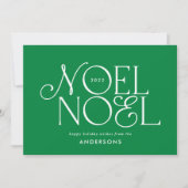 Colorful bright Noel Kerstgeometrisch script H Feestdagenkaart (Voorkant)