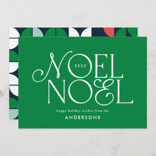 Colorful bright Noel Kerstgeometrisch script H Feestdagenkaart