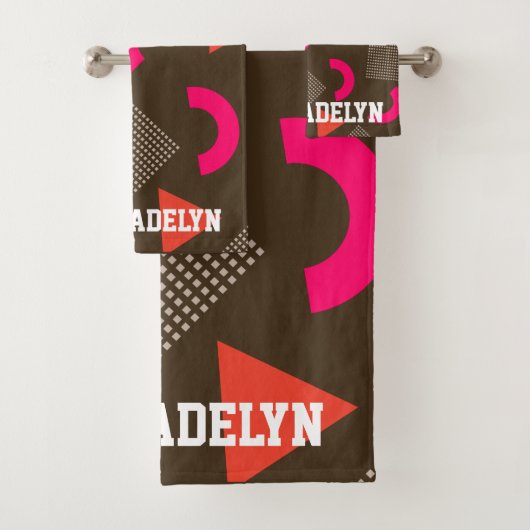 Colorful Brown Orange Geometric Personalized Name  (En situation)