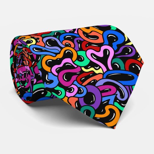 Colorful Bubble Pattern Stropdas (Opgerold)