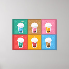 Colorful Bubble Tea 6 Pack Canvas Afdruk