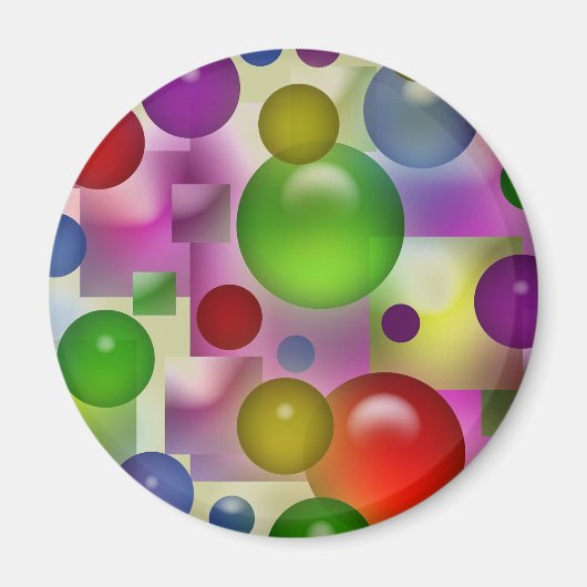 Colorful Bubbles Patroon Magneet (Voorkant)
