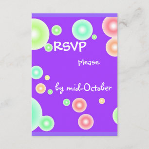 Colorful Bubbles RSVP Kaartje