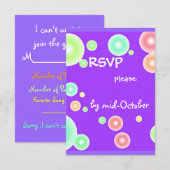 Colorful Bubbles RSVP Kaartje (Voorkant / Achterkant)