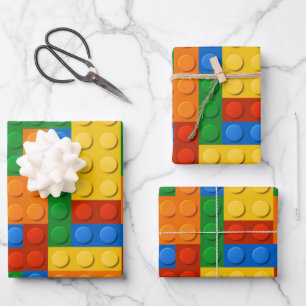 Colorful Building Blocks Birthday Inpakpapier Vel