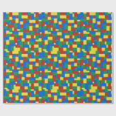 Colorful Building Brick Toy Block Pattern Cadeaupapier (Vlak)