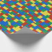Colorful Building Brick Toy Block Pattern Cadeaupapier (Hoek)