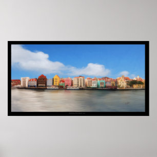 Colorful Buildings of Willemstad, Curaçao Poster