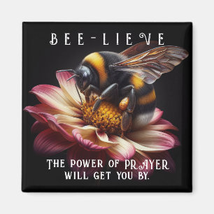 Colorful Bumble bee Honey Bee Typography Magnet Magneet