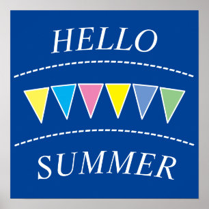 Colorful Bunting Hallo Summer Poster
