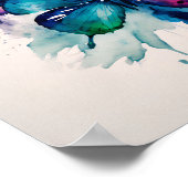 Colorful Butterflies Abstracte Waterverf Poster (Hoek)