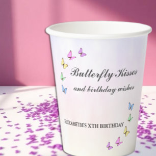 Colorful Butterflies Birthday Papieren Bekers