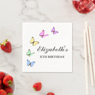 Colorful Butterflies Birthday Servet