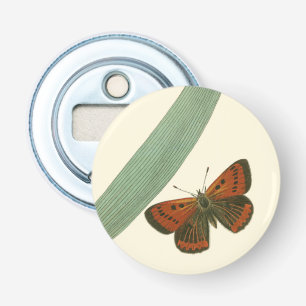 Colorful Butterflies die rond een leder stroomt Button Flesopener