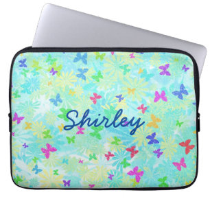 Colorful Butterflies en Daisies van Shirley Taylor Laptop Sleeve