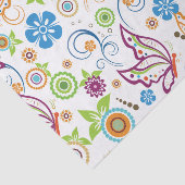 Colorful Butterflies & Flowers Pattern Monogramed Tissuepapier (Detail)