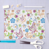 Colorful Butterflies & Flowers Pattern Monogramed Tissuepapier (Craft)