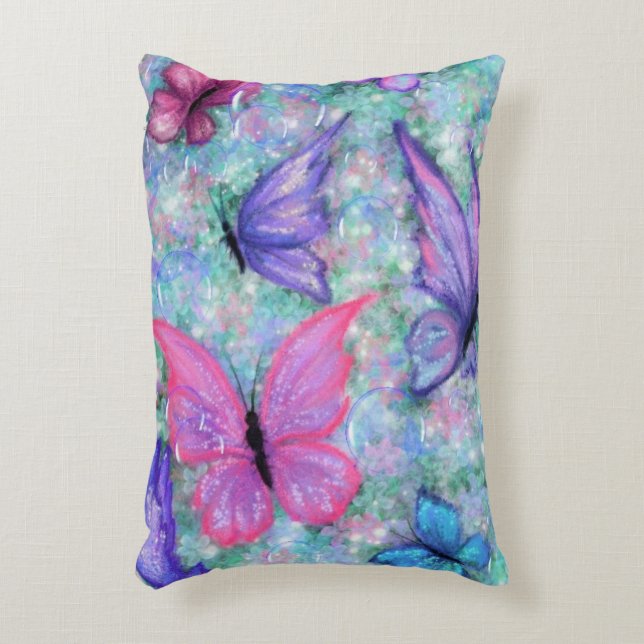 Colorful Butterflies Flying Pillow Joy Accent Kussen (Voorkant(Verticaal))