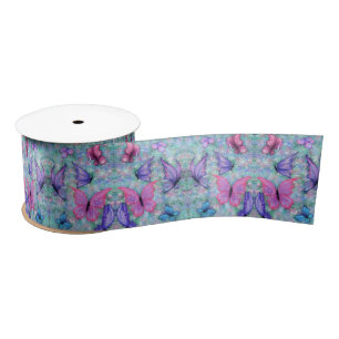 Colorful Butterflies Flying Satin Ribbon Spring Lint