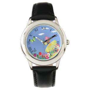 Colorful Butterflies Horloge