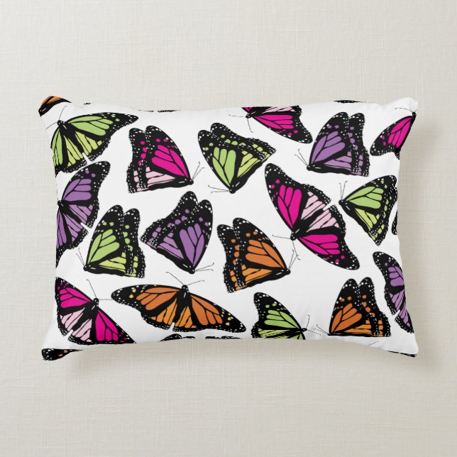 Colorful Butterflies Patroon Accent Kussen (Voorkant)
