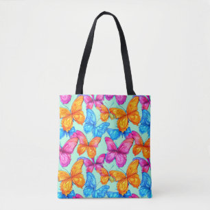 Colorful Butterflies Patroon Draagtas