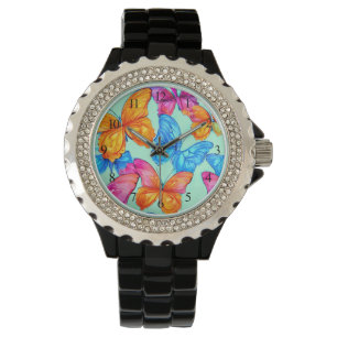 Colorful Butterflies Patroon Horloge