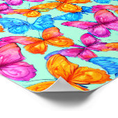 Colorful Butterflies Patroon Poster (Hoek)