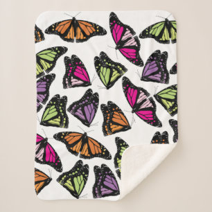 Colorful Butterflies Patroon Sherpa Deken