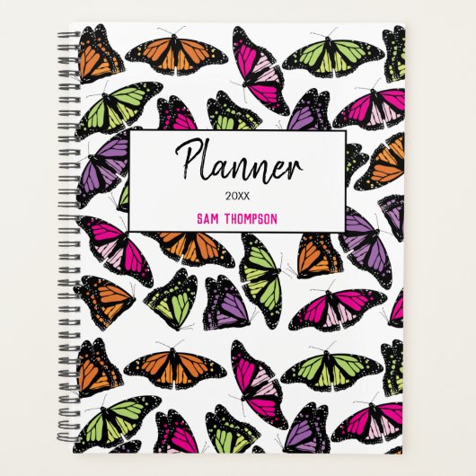 Colorful Butterflies Pattern Appointbook Planner (Voorkant)