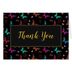 Colorful Butterflies Pattern on Black Hartelijk da