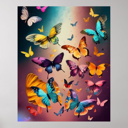 Colorful Butterflies Poster (Voorkant)