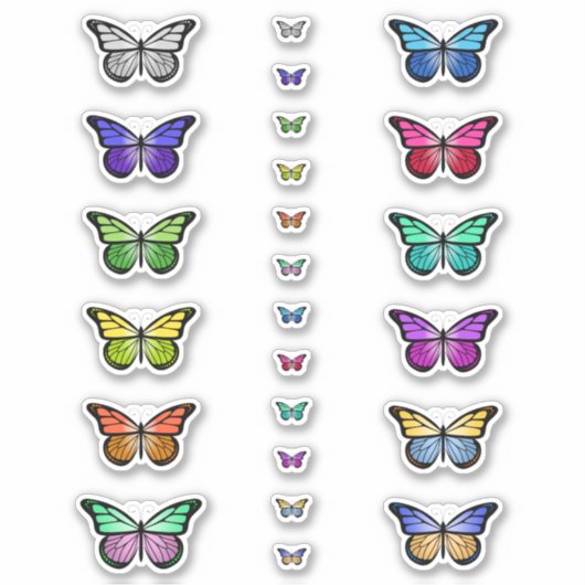 Colorful Butterflies Sticker (Voorkant)