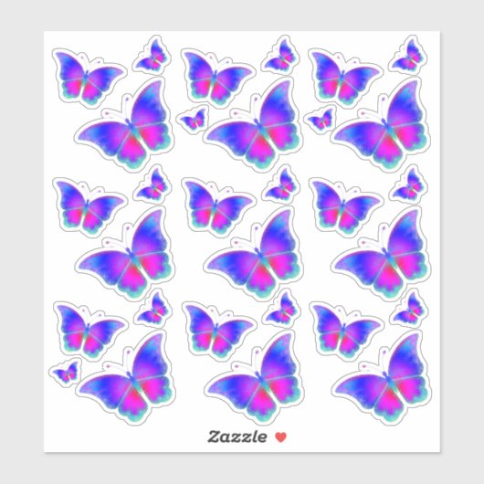 Colorful Butterflies Sticker (Vel)