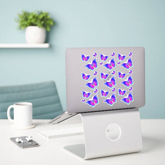 Colorful Butterflies Sticker (Laptop op bureau)
