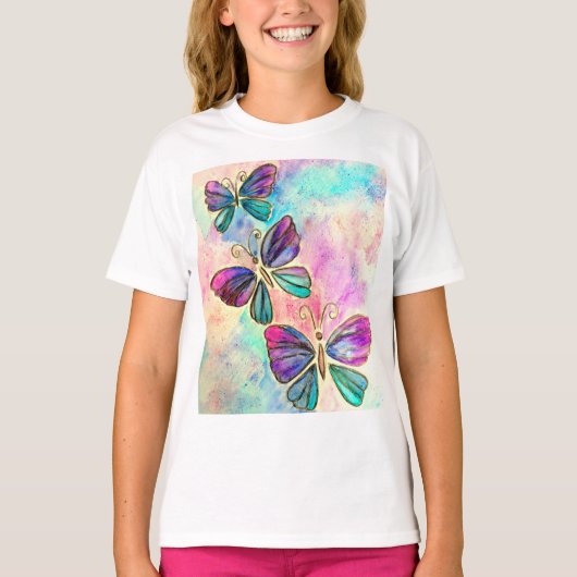 Colorful Butterflies T-Shirt (Voorkant)
