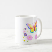 Colorful Butterfly and Flowers Mug (Devant droit)