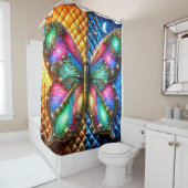 Colorful Butterfly Art Douchegordijn (In situ)